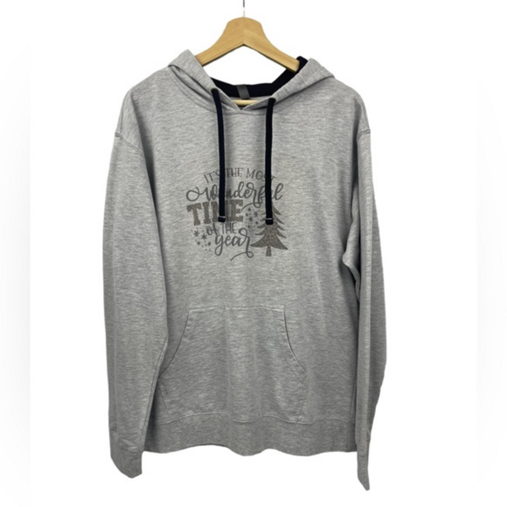 "It's The Most Wonderful Time of The Year" Gray Pullover Long Sleeve Shirt Large